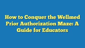 How to Conquer the Wellmed Prior Authorization Maze: A Guide for Educators