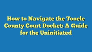 How to Navigate the Tooele County Court Docket: A Guide for the Uninitiated