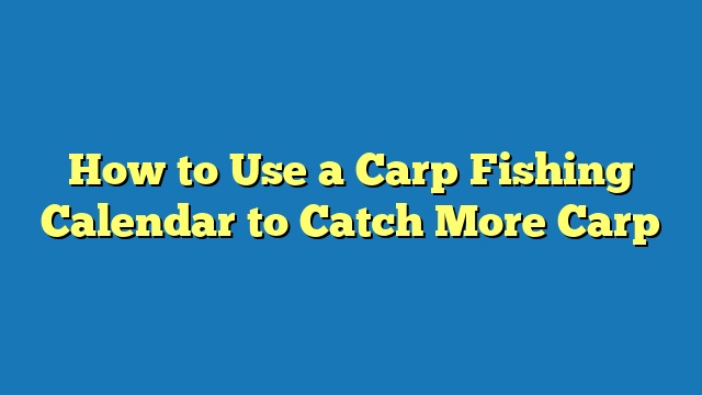 How to Use a Carp Fishing Calendar to Catch More Carp