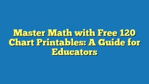 Master Math with Free 120 Chart Printables: A Guide for Educators